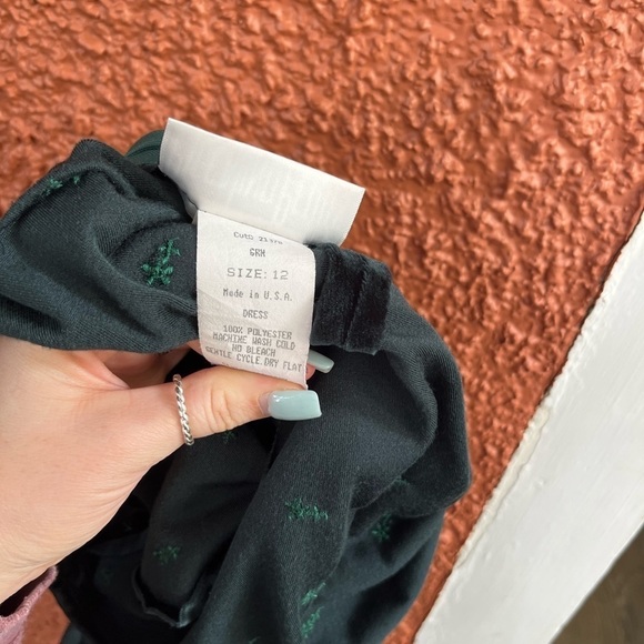 Women’s Vintage Emerald Green Velvet Dress Size 12 Made in USA - Picture 3 of 12